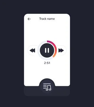 Music player interface, mobile app ui design Illustrazione stock
