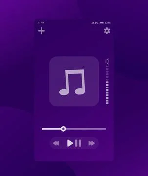 Music player interface, mobile ui design, vector Illustrazione stock