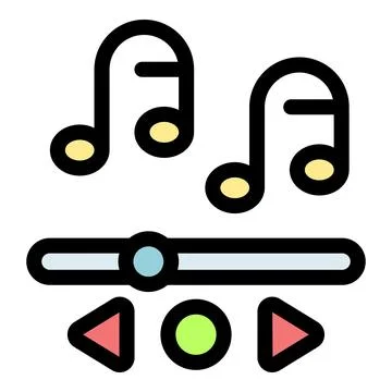 Music player interface with play, pause, and progress bar showing playing mus Illustrazione stock