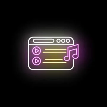 Music player interface playing media and creating a playlist Stock Illustration