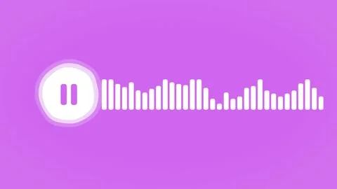 Music player interface with sound wave equalizer and pause button Illustrazione stock