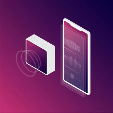 Music player isometric Illustrazione stock