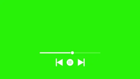 Music player overlay on a green background animation. Multimedia player template Video stock 342336652
