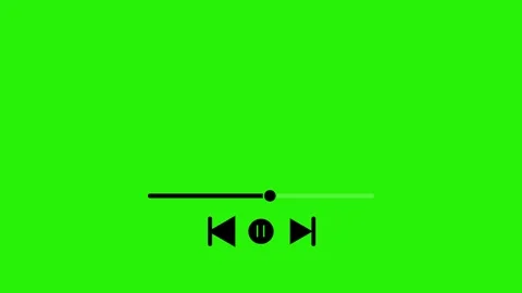 Music player overlay on a green background animation. Multimedia player template Video stock 342336653