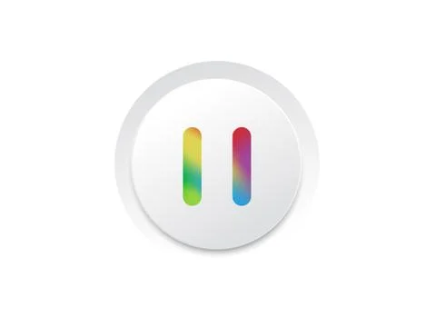 Music player pause rainbow gradient icon button Stock Illustration