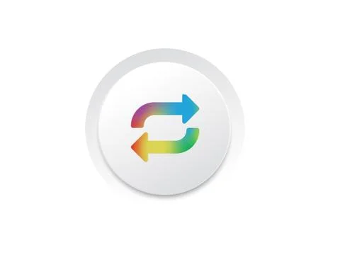 Music player random loop repeat rainbow gradient icon button Stock Illustration