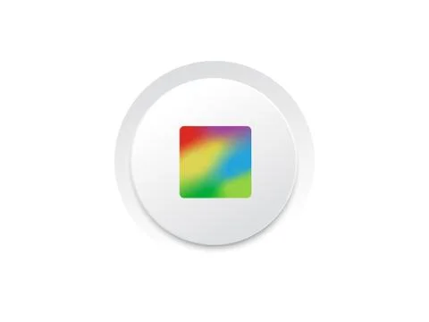 Music player stop rainbow gradient icon button Illustrazione stock