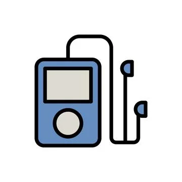 Music player, technology icon. Simple color with outline vector elements of Stock Illustration