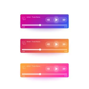 Music player ui, mobile interface design, vector Illustrazione stock