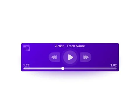 Music player ui, mobile interface design for web Stock Illustration