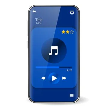 Music player user interface realistic smartphone Stock Illustration