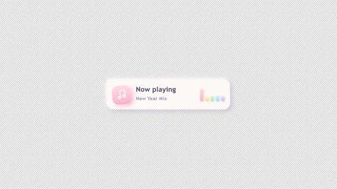 Music Player Widget with Animated Equalizer and Modern 3d Design Stockbeeldmateriaal 348546436
