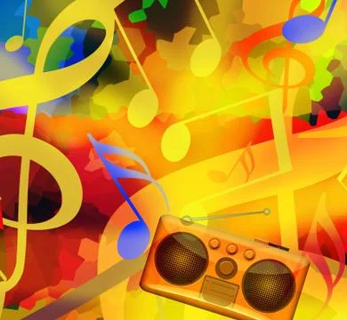 Music playing background Stock Illustration