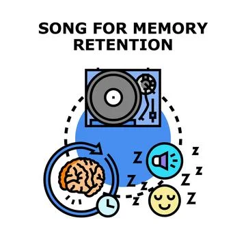 Music playing during sleep improving memory retention concept Stock Illustration