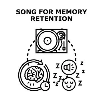 Music playing during sleep improving memory retention concept Illustrazione stock