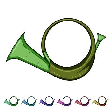 Music post horn cartoon vector graphic 스톡 일러스트