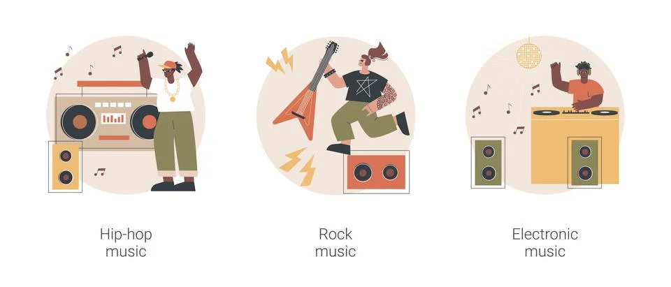 Music preference abstract concept vector illustrations. Stock Illustration