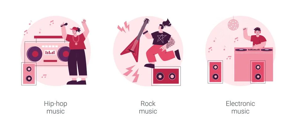 Music preference abstract concept vector illustrations. Stock Illustration