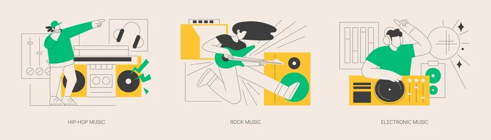 Music preference abstract concept vector illustrations. Stock Illustration