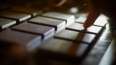 Music producer programs on drum computer Stock-Footage 107382682