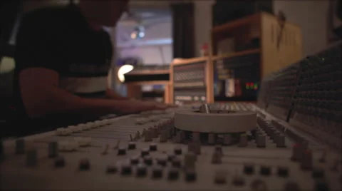 Music Production with recording engineer Stock Footage 42748049