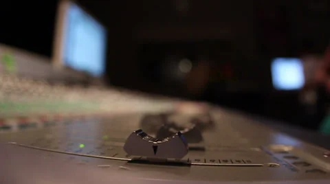 Music Production Studio - Automatic Channel Faders go up and down - Scene 2 - Stock Footage 34304436