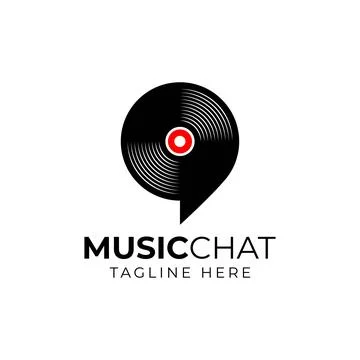Music record Logo design using Bubble chat or talk icon Stock Illustration