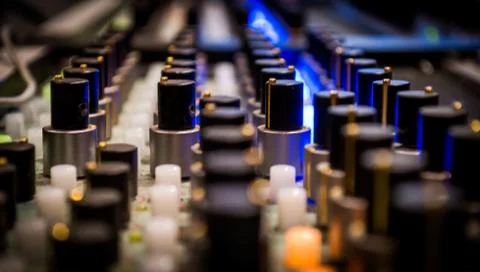 Music recording studio control board Stock Photos
