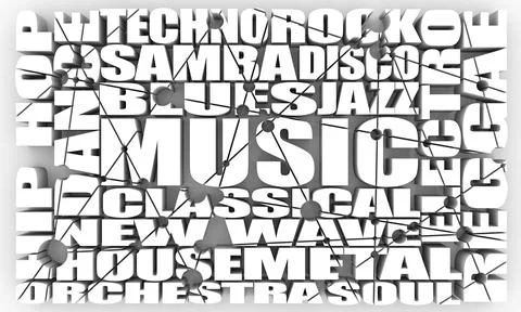 Music relative words cloud Stock Illustration
