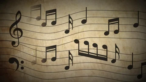 Music representation in notes Stock Footage 252254885