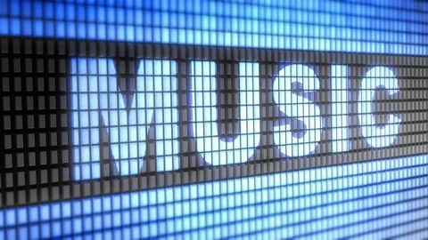 &ldquo;MUSIC&rdquo; on the Screen. 4K Resolution. En&mldr; | Stock Video | Pond5