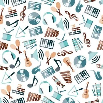 Music seamless pattern Stock Illustration