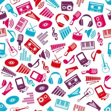 Music seamless pattern Stock Illustration