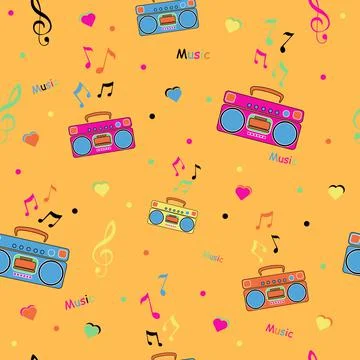 Music seamless pattern. Stock Illustration