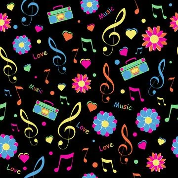 Music seamless pattern. Stock Illustration