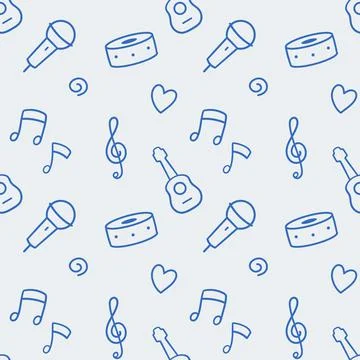 Music seamless pattern. Vector illustration Stock Illustration