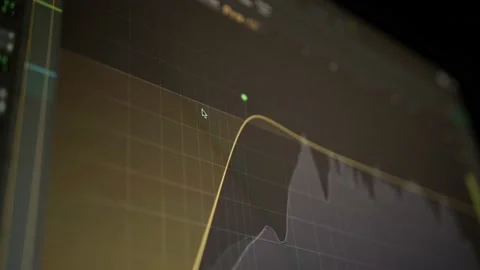 Music sequencer - equalizer at work The process of creating music on a comput Stock Footage 221187121