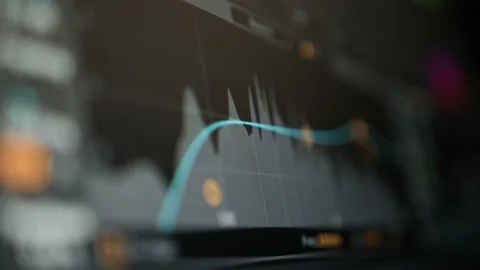 Music sequencer - equalizer at work The process of creating music on a comput Stock Footage 221188133