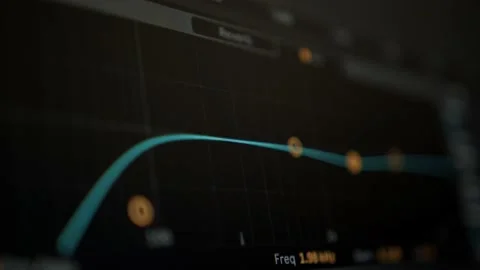 Music sequencer - equalizer at work The process of creating music on a comput Stock Footage 221188760