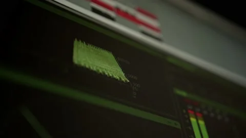 Music sequencer - equalizer at work The process of creating music on a comput Stock Footage 221188771