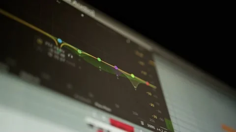 Music sequencer - equalizer at work The process of creating music on a comput Stock Footage 221188822