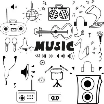 Music set Stock Illustration