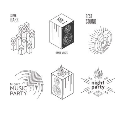 Music set label Stock Illustration