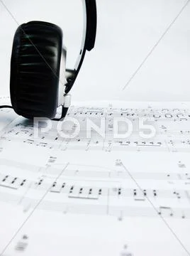 Music Sheet Notes With Headphones