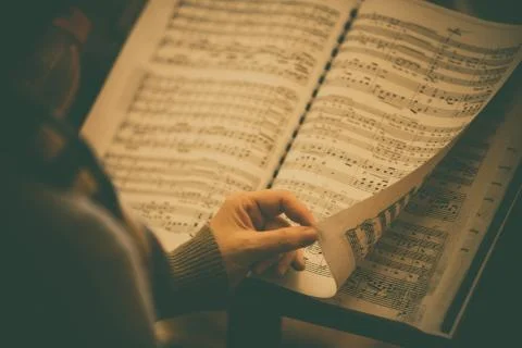 Music sheet with notes Stock Photos