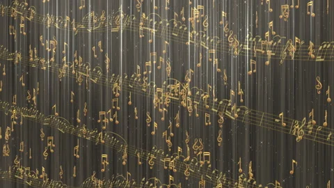 Music Sheets With Flying Notes Stock Footage 239049631