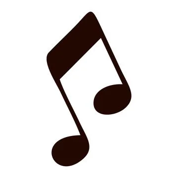 Music single bar note symbol. Vector illustration in black and white. Flat .. Stock Illustration
