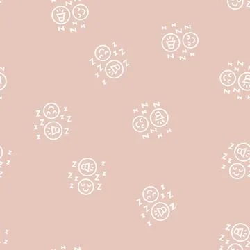 Music for sleep line seamless pattern Stock Illustration