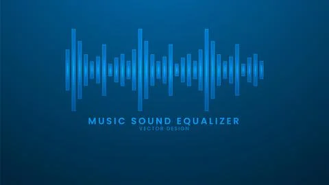 Music sound equalizer interface. Vector illustration with light effect and ne Stock Illustration