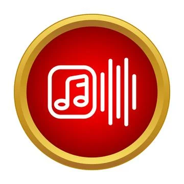 Music sound equalizer playing on red button Stock Illustration
